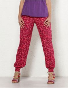 Tropical printed fluid pants