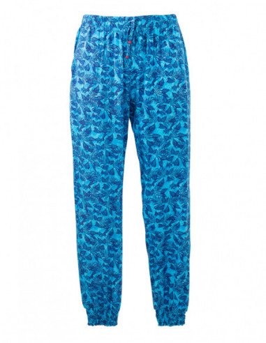 Tropical printed fluid pants