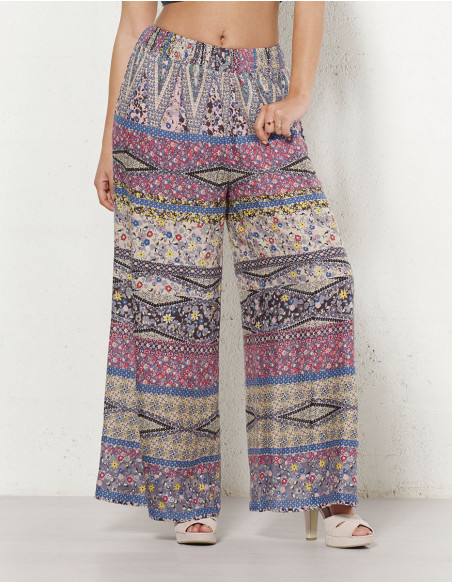 Pantalon large imprimé aztèque original