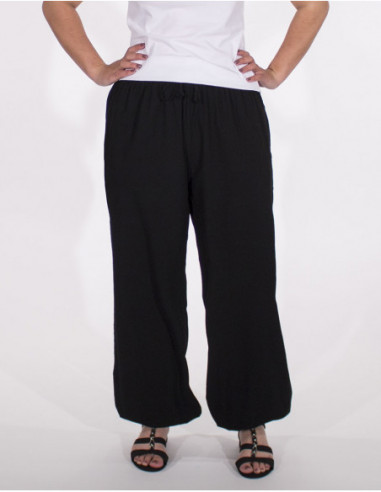 Pantalon large style sarouel pour femme uni kaki