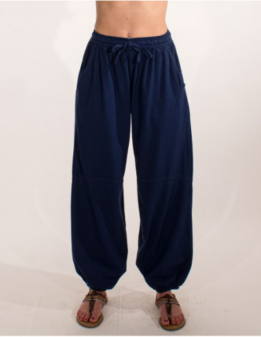 Pantalon sarouel aladin pour femme avec poches bleu marine