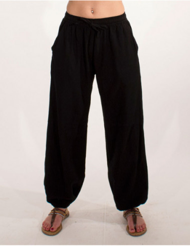 Pantalon sarouel aladin pour femme avec poches noir