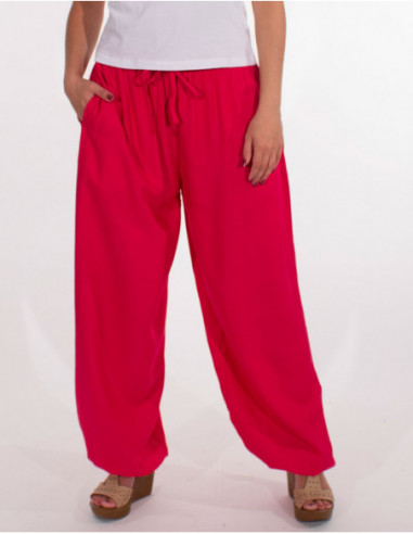 Pantalon sarouel fourche haute rouge pour femme