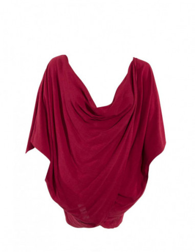 Tee-shirt poncho large pour femme couleur fushia