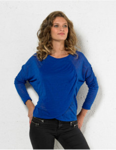 Pull chauve-souris tissu brodé transparent