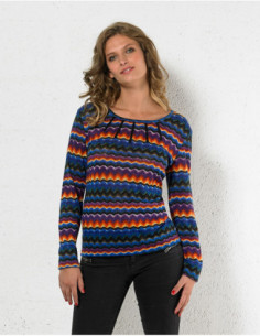 Printed polyester pullover