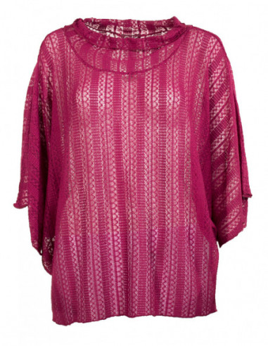 Pull poncho en maille pour l'automne mauve