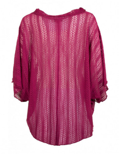 Dos de pull poncho en maille pour l'automne mauve