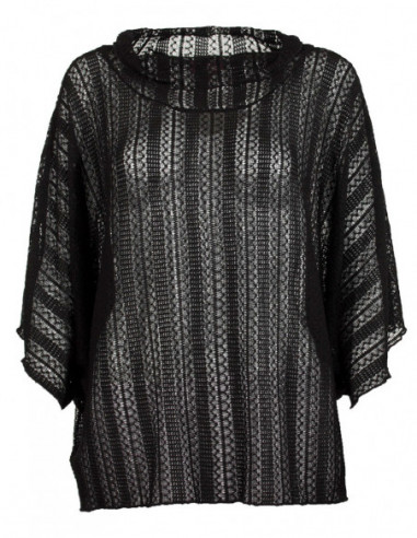 Pull poncho en maille pour l'automne noir