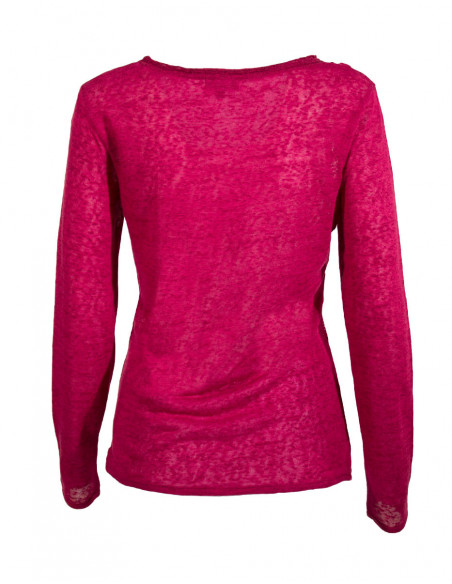 Knitted polyester pullover with long sle