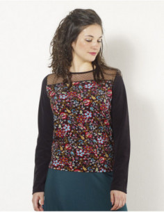 Pull romantique en velours chic pour femme