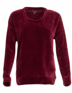 Pull basique à manches longues velours framboise pour femme 2