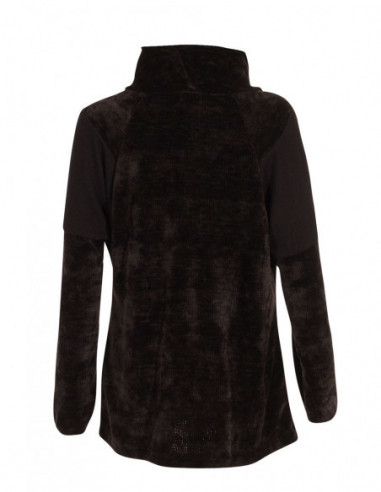 Pull sweat col tombant effet velours d'hiver pour femme sombre