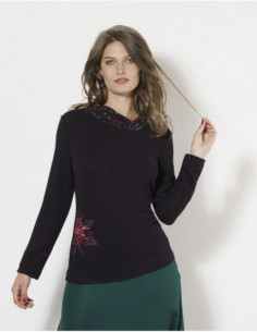 Pull femme brodé