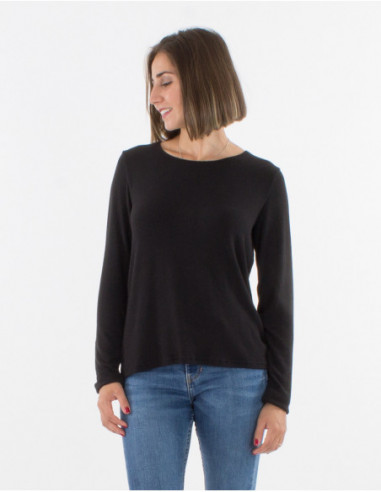 Pull uni maille tachetée