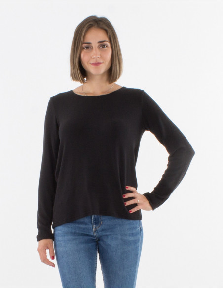 Plain Mottled-Knit Sweater