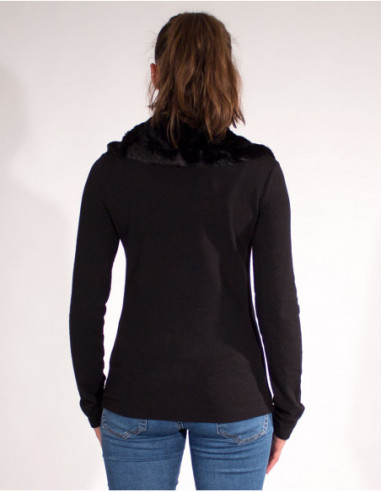 Original Sweater With Faux Fur Collar