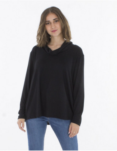 Pull d'hiver femme confortable et ample noir