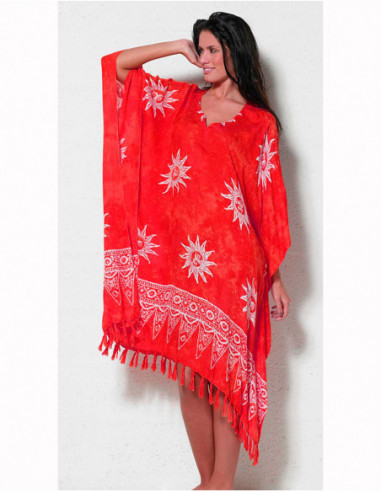 RAYON DRESS W/ FRANGES