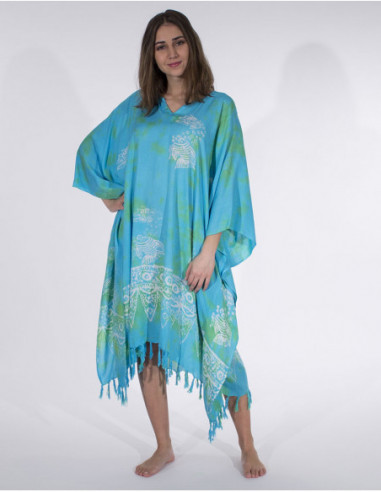 RAYON DRESS W/ FRANGES