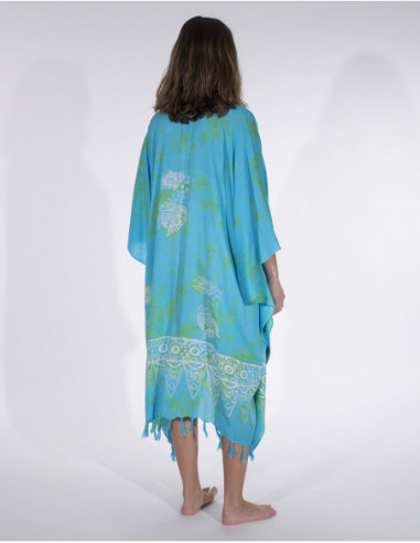 RAYON DRESS W/ FRANGES