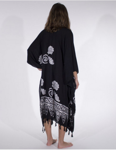RAYON DRESS W/ FRANGES