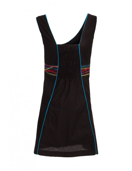 Dos de robe d'été original baba cool motif soleil noir