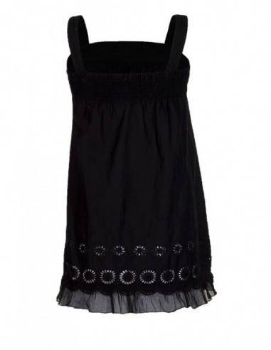 Robe courte originale et basique noir avec volant sur le bas