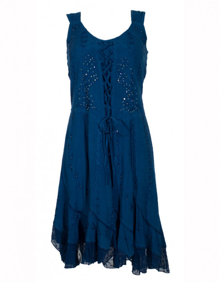 Rayon dress with embroideries sw