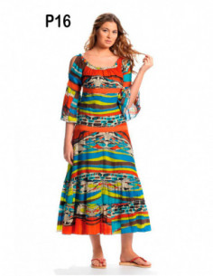 Cotton voile dress with big... 2