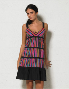 Robe courte imprimé rayé