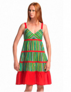 Robe courte imprimé rayé 2