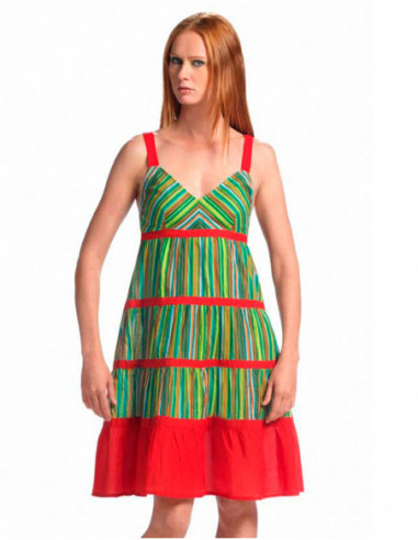 Robe courte imprimé rayé