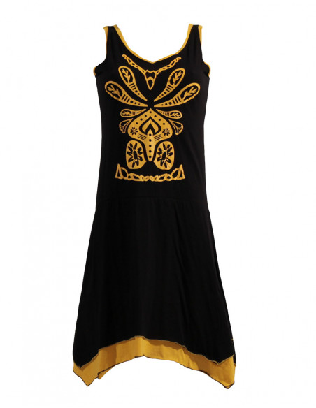 Knitted cotton dress printed