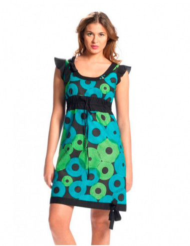 Robe courte imprimé cercles 