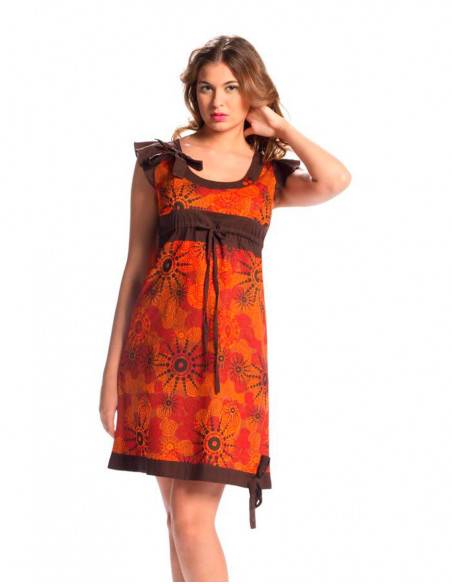 Robe courte imprimé cercles 