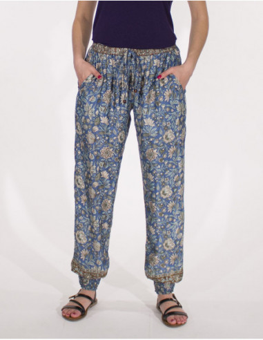 Pantalon confortable d'été pour femme bohème fleuri