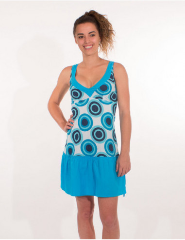 Robe courte imprimée coton