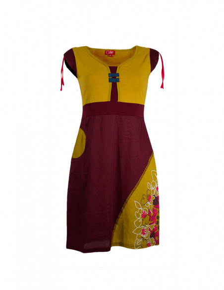 Robe automnale originale baba cool avec lacet dans le dos anis