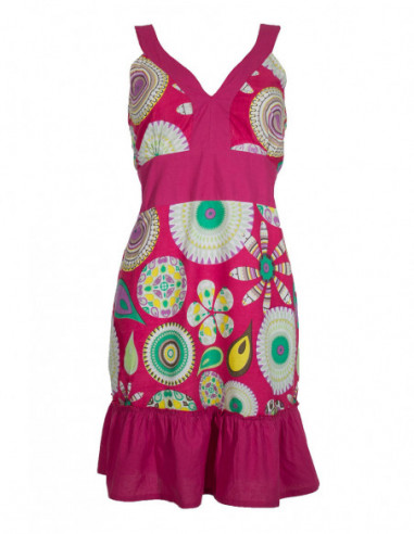 Robe courte coton imprimée