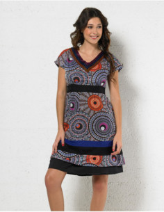 Printed cotton voile dress...