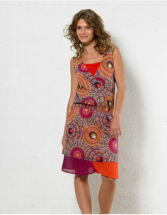 Printed cotton voile dress...