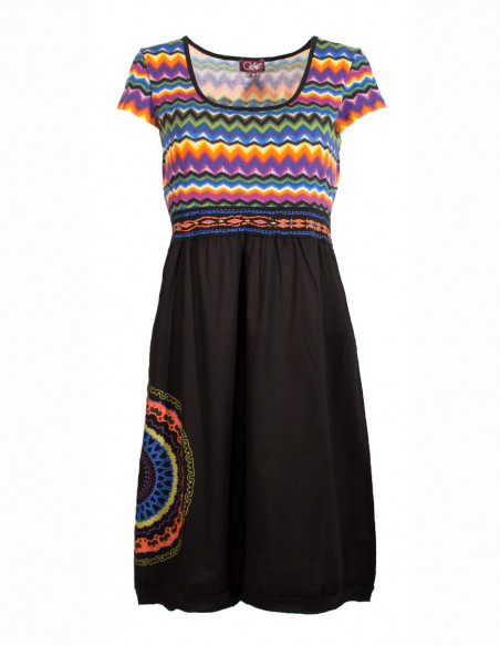 Robe courte imprimée effet ballon