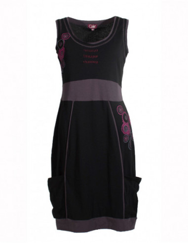 Robe courte effet boule sans manches originale ethnique