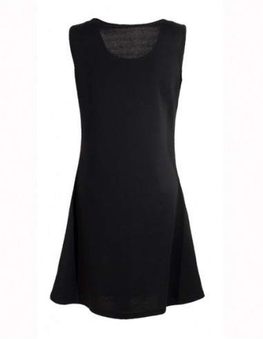 Dos uni de robe courte hiver à imprimé aztèque baba cool à l'avant noir