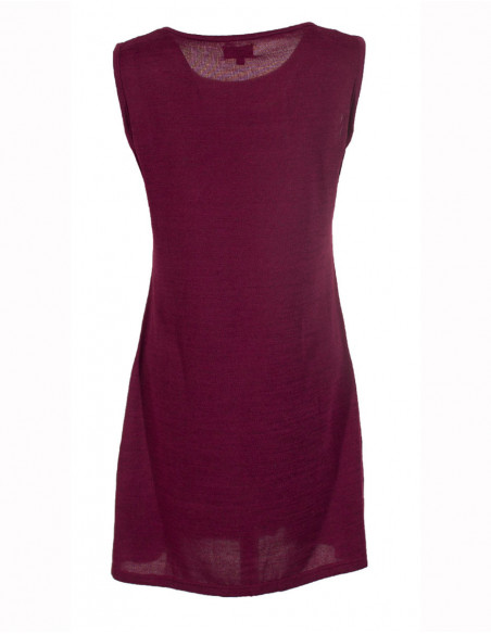 Dos uni de robe courte sans manches à imprimé arabesques mauve