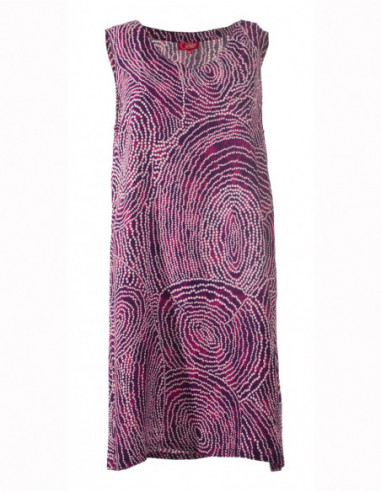 Robe courte droite originale baba cool mauve