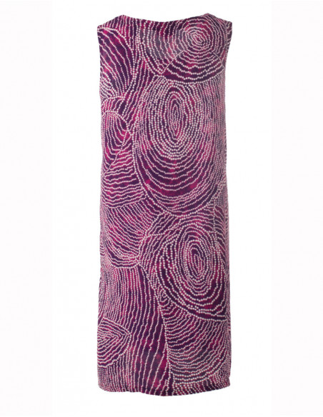 Dos de robe courte droite originale baba cool mauve