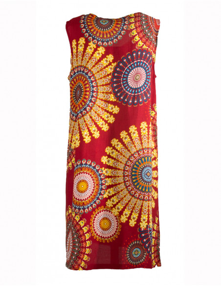 Dos de robe courte droite originale baba cool rouge