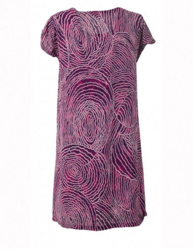 Dos de robe droite ethnique baba cool rose fuchsia